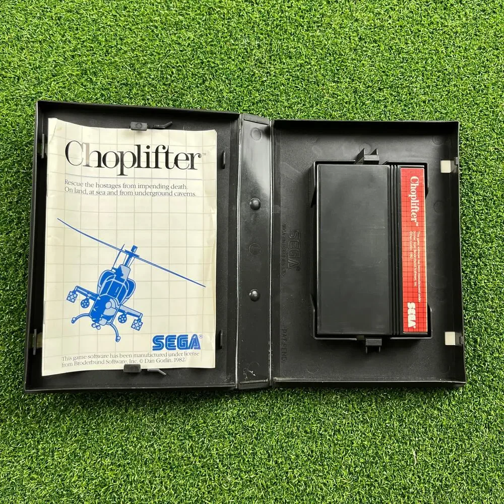 Sega Master System Choplifter 1986 Video Game Complete Tested Working Vintage